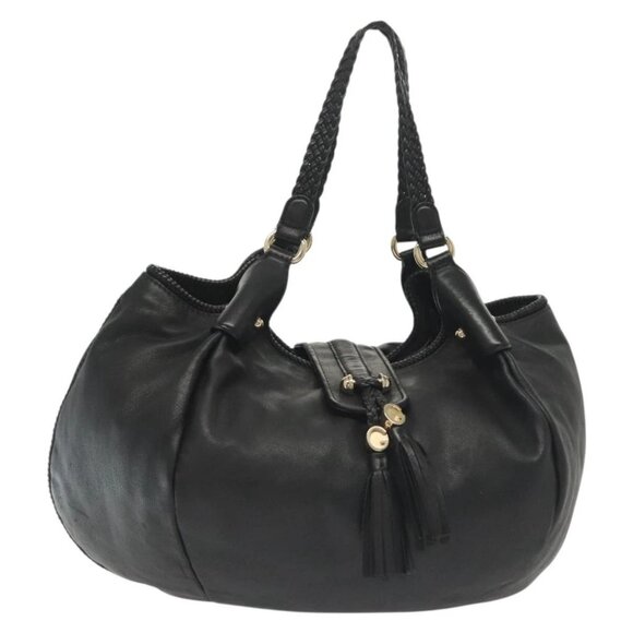 GUCCI Marrakech Tote Bag Leather Black Gold 257029 Auth 137913 - Picture 2 of 16